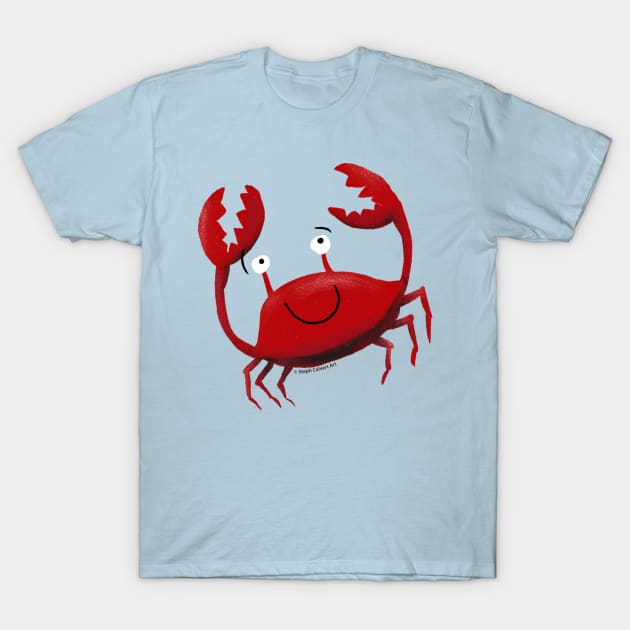 Kawaii Cute Crab - crustacean red crab with claws T-Shirt by Steph Calvert Art